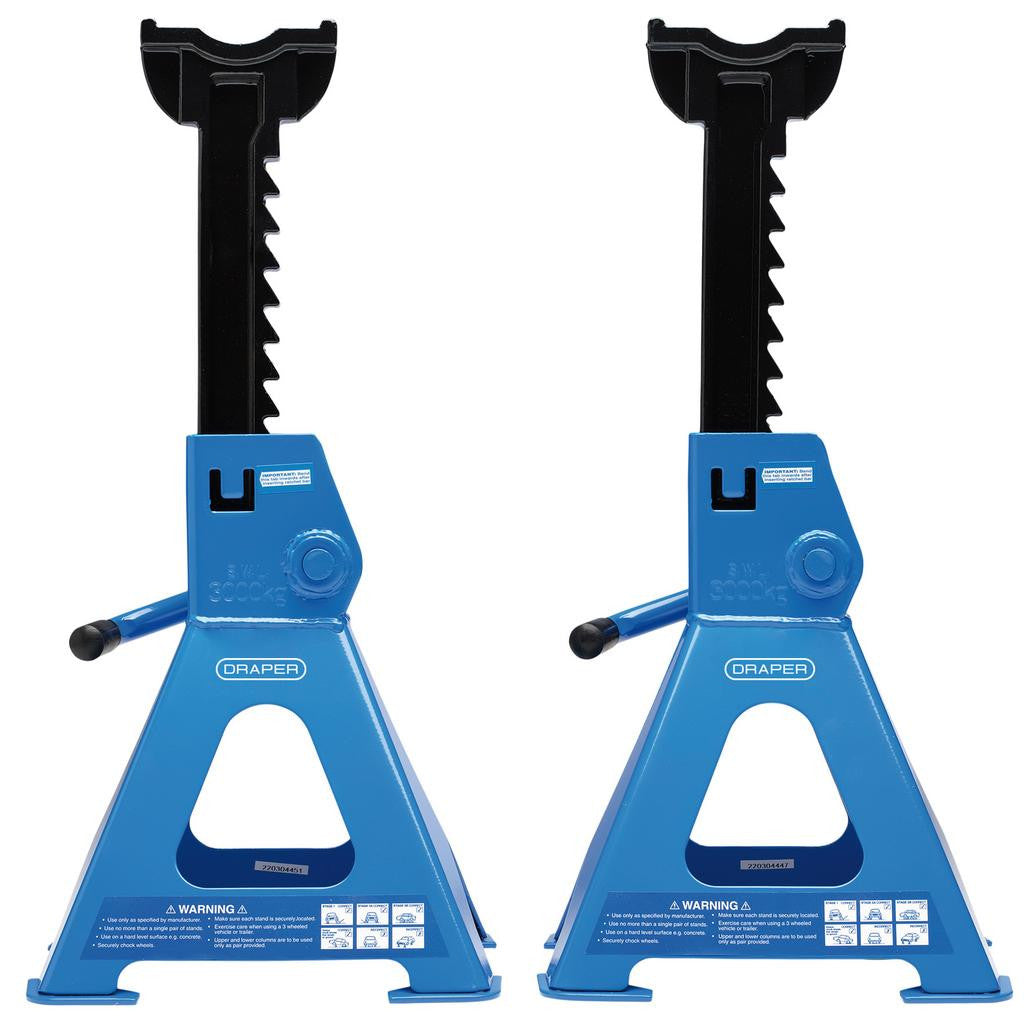 Draper Ratchet Axle Stands, 3 Tonne (Pair) 30881