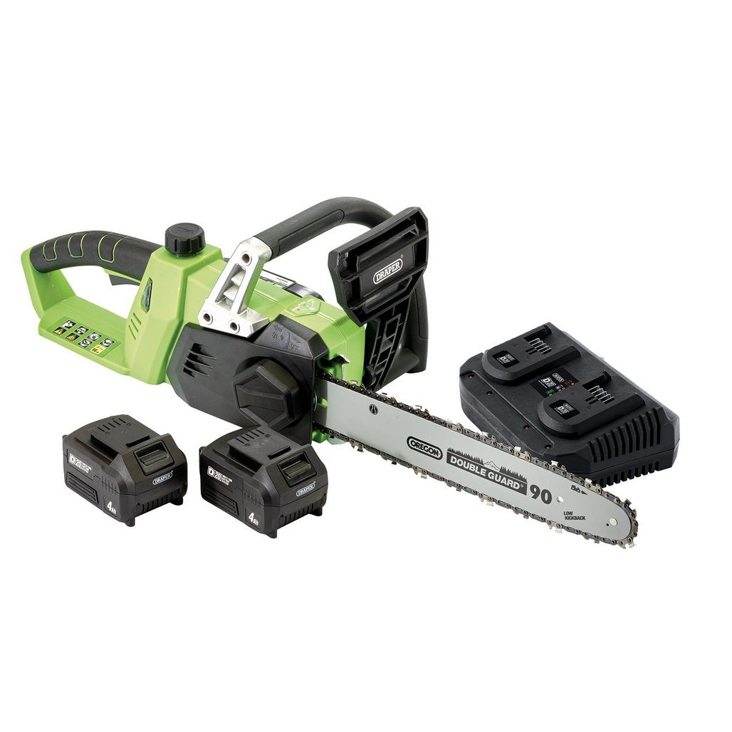 Draper D20 40V Chainsaw, 2 x 4.0Ah Batteries, 1 x Fast Charger  30903