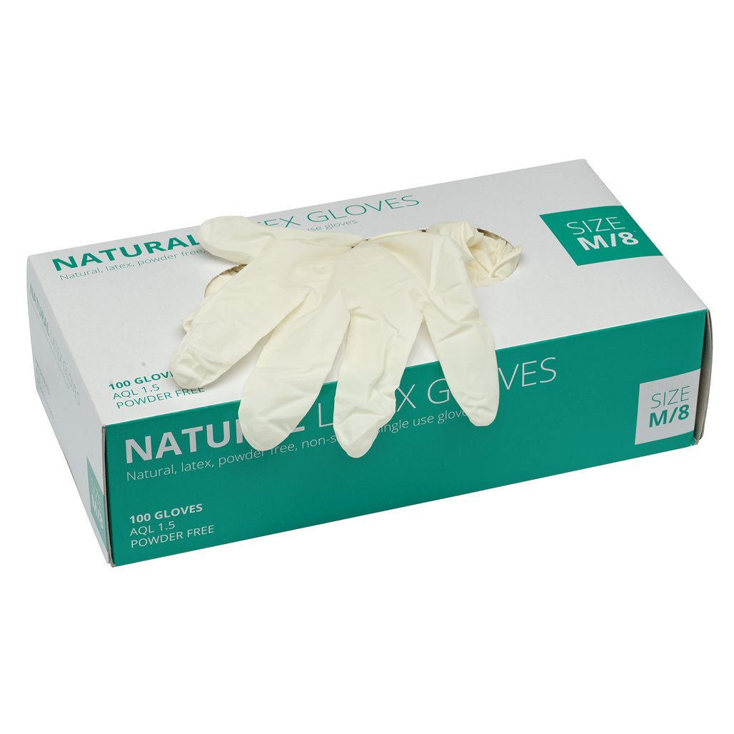 Draper Latex Gloves, Size Medium, White (Box of 100)  30929