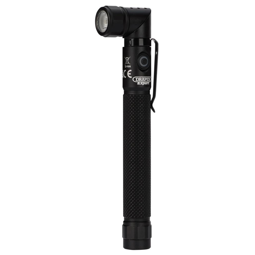Draper Draper Expert SMD LED USB Rechargeable 90° Adjustable Torch, 3.5W, 350 Lumens, USB-C Cable Supplied