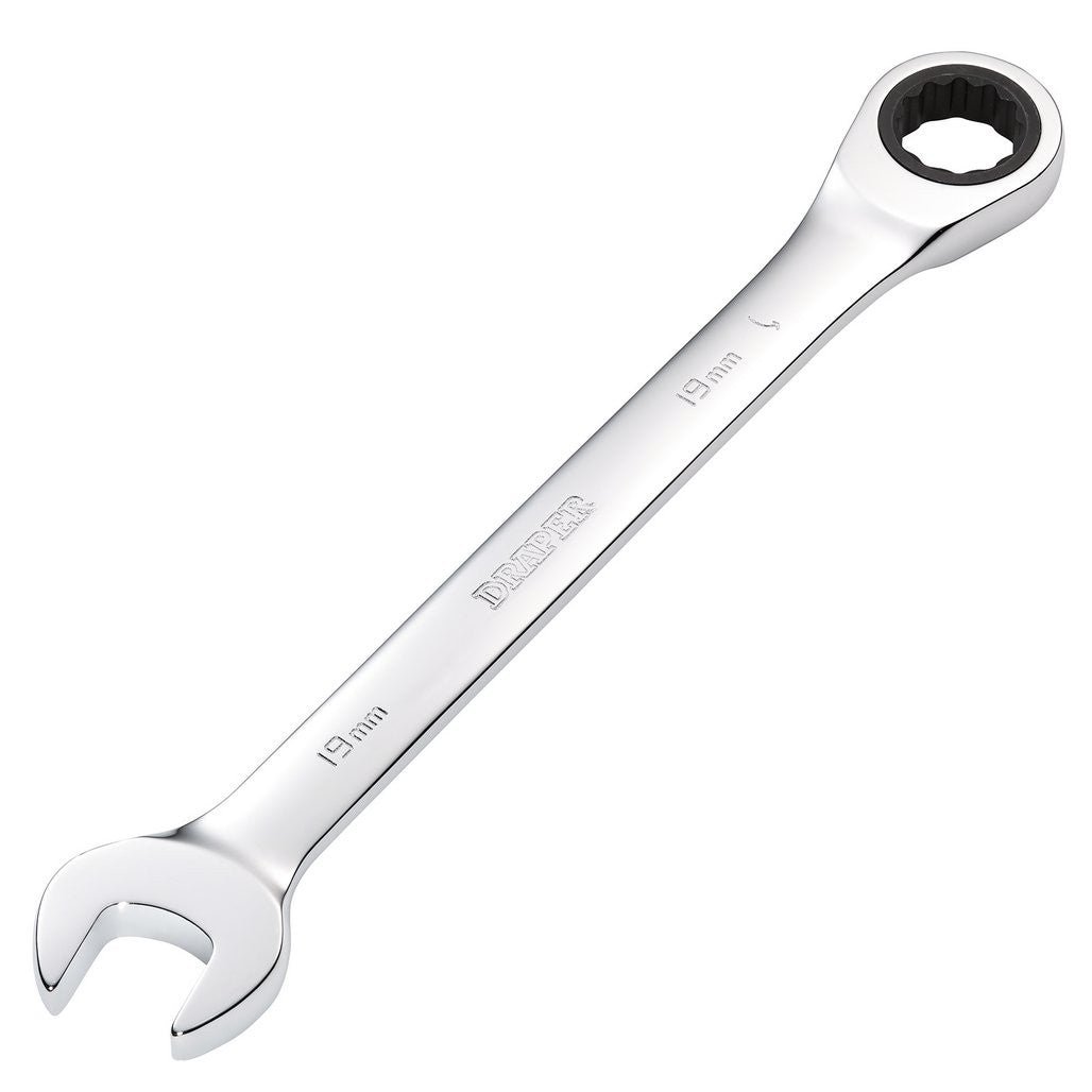 Draper Metric Ratcheting Combination Spanner, 19mm  31018