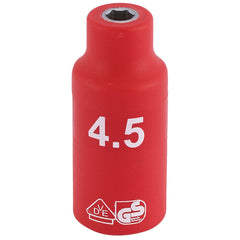 Draper Expert Fully Insulated VDE Socket, 1/4" Sq. Dr., 4.5mm  31156
