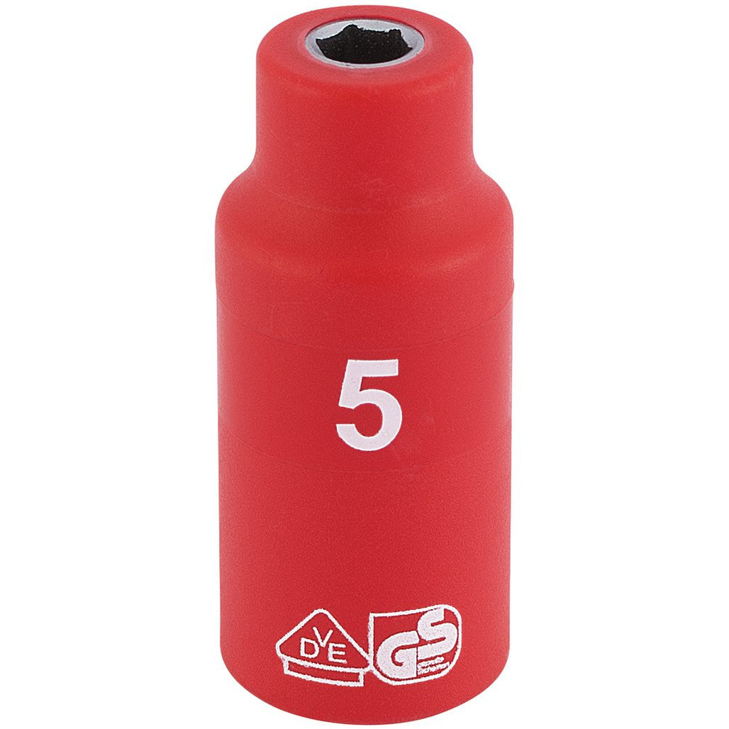 Draper Expert Fully Insulated VDE Socket, 1/4" Sq. Dr., 5mm  31164