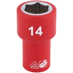 Draper Expert Fully Insulated VDE Socket, 1/4" Sq. Dr., 14mm  31492