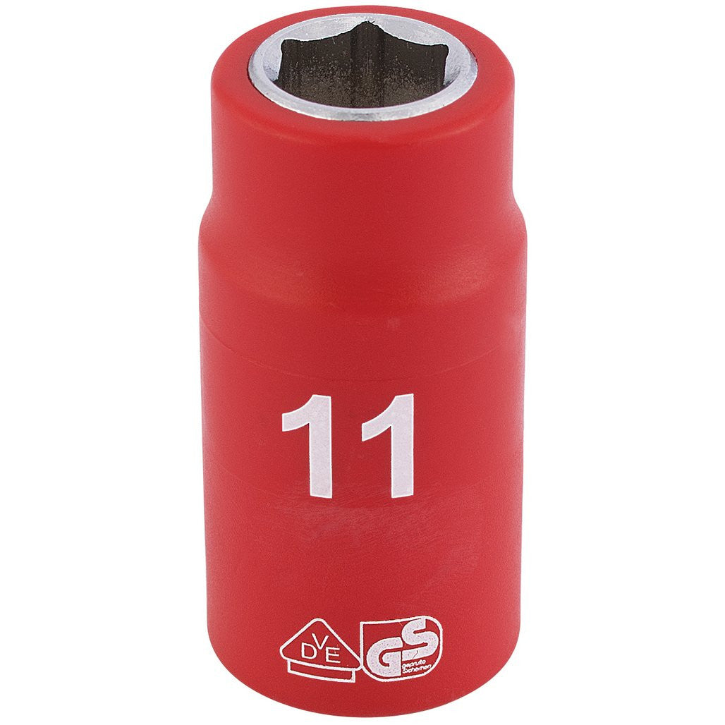 Draper Expert Fully Insulated VDE Socket, 3/8" Sq. Dr., 11mm  31571