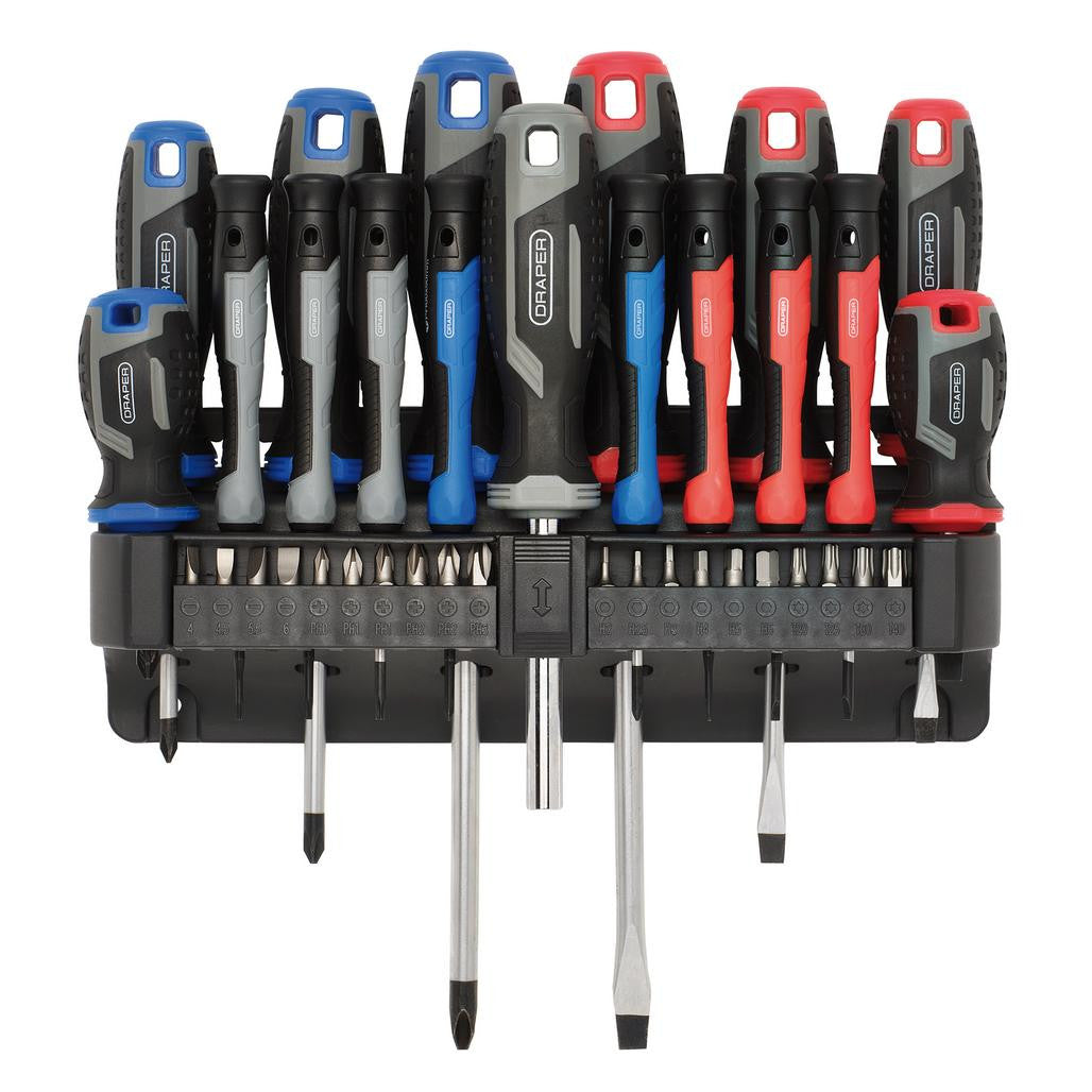 Draper Screwdriver Set with Wall Mountable Rack (37 Piece)  31672