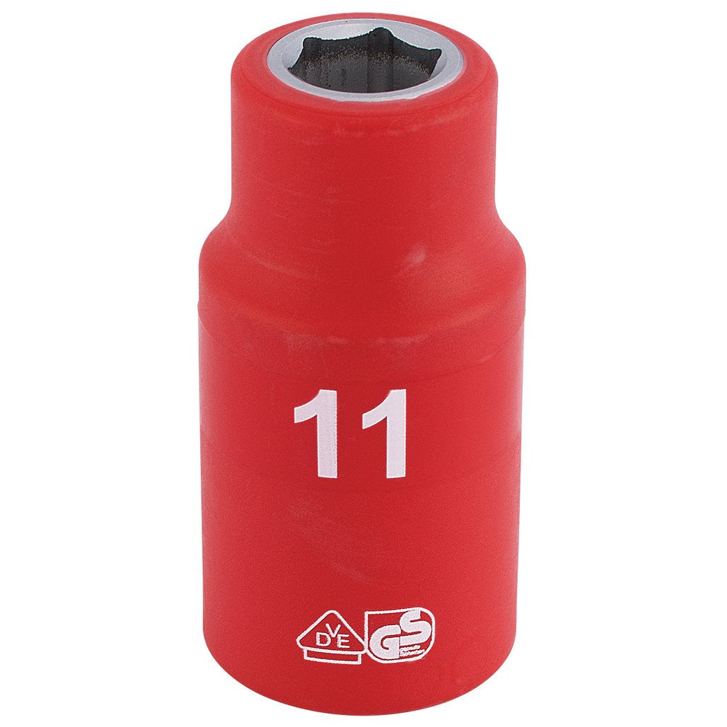 Draper Expert Fully Insulated VDE Socket, 1/2" Sq. Dr., 11mm  31784