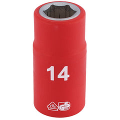 Draper Expert Fully Insulated VDE Socket, 1/2" Sq. Dr., 14mm  31789