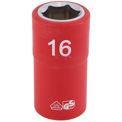 Draper Expert Fully Insulated VDE Socket, 1/2" Sq. Dr., 16mm  31843