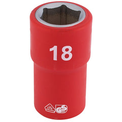Draper Expert Fully Insulated VDE Socket, 1/2" Sq. Dr., 18mm  31869