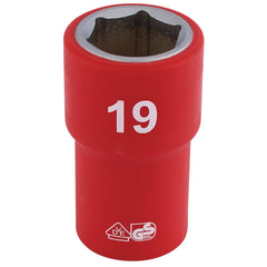 Draper Expert Fully Insulated VDE Socket, 1/2" Sq. Dr., 19mm  31880