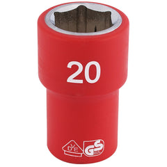 Draper Expert Fully Insulated VDE Socket, 1/2" Sq. Dr., 20mm  31882