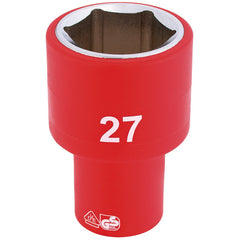 Draper Expert Fully Insulated VDE Socket, 1/2" Sq. Dr., 27mm  31964