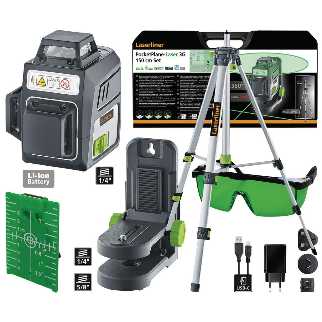 Draper Laserliner 036.703A PocketPlane-Laser 3G Set Three-Dimensional Laser, 150cm  32165