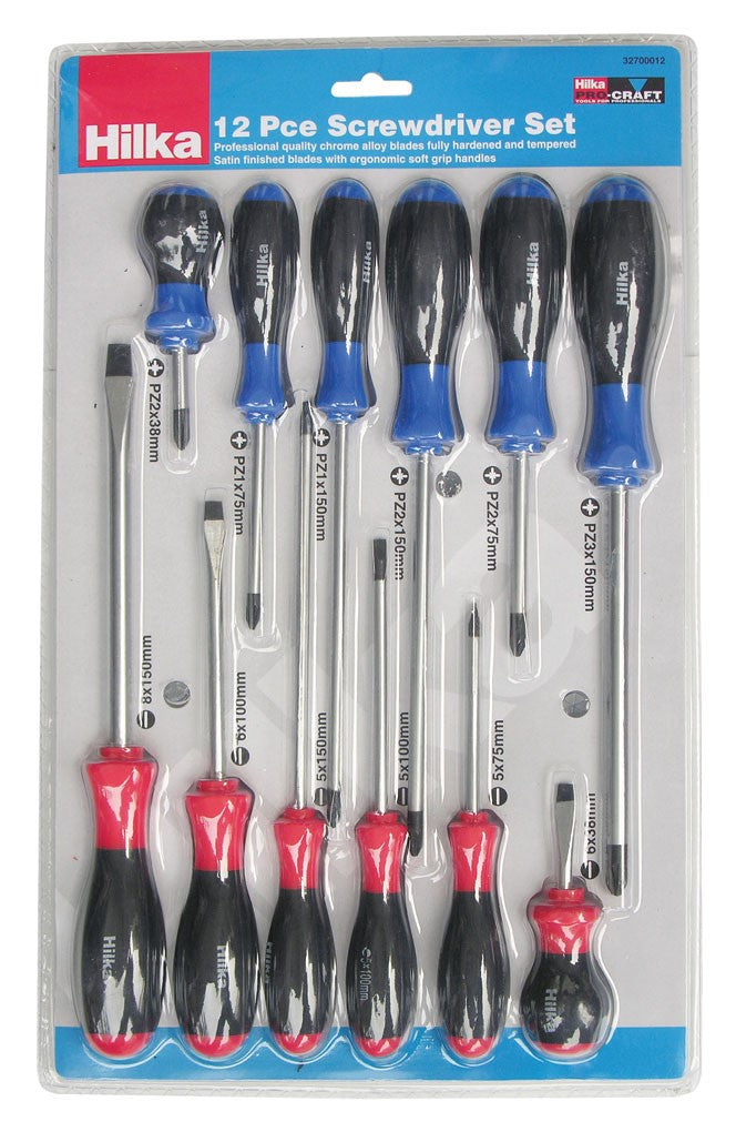 Hilka 12 pce Soft Grip Screwdriver Set 32700012