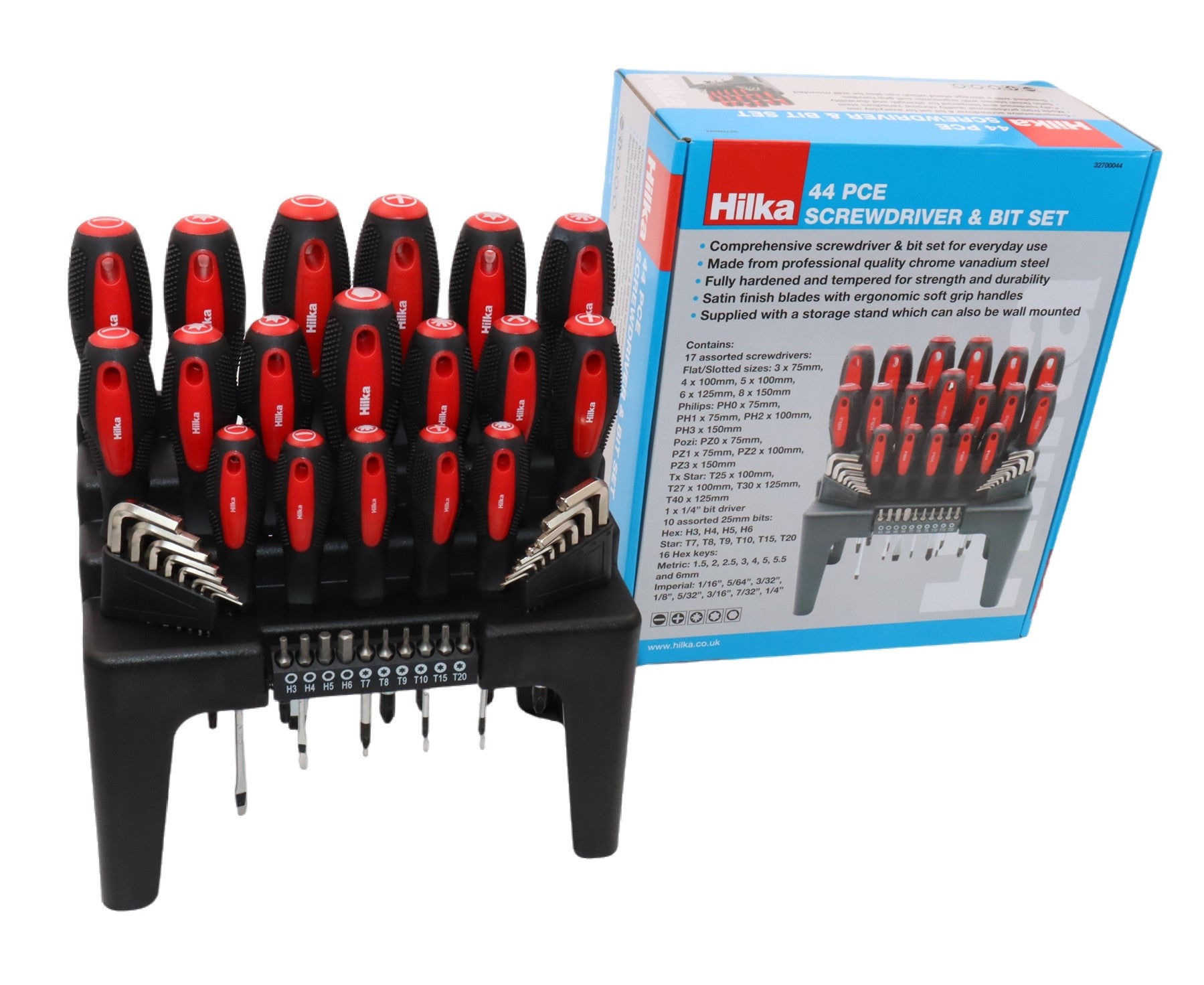 Hilka 44 pce Screwdriver & Bit Set 32700044