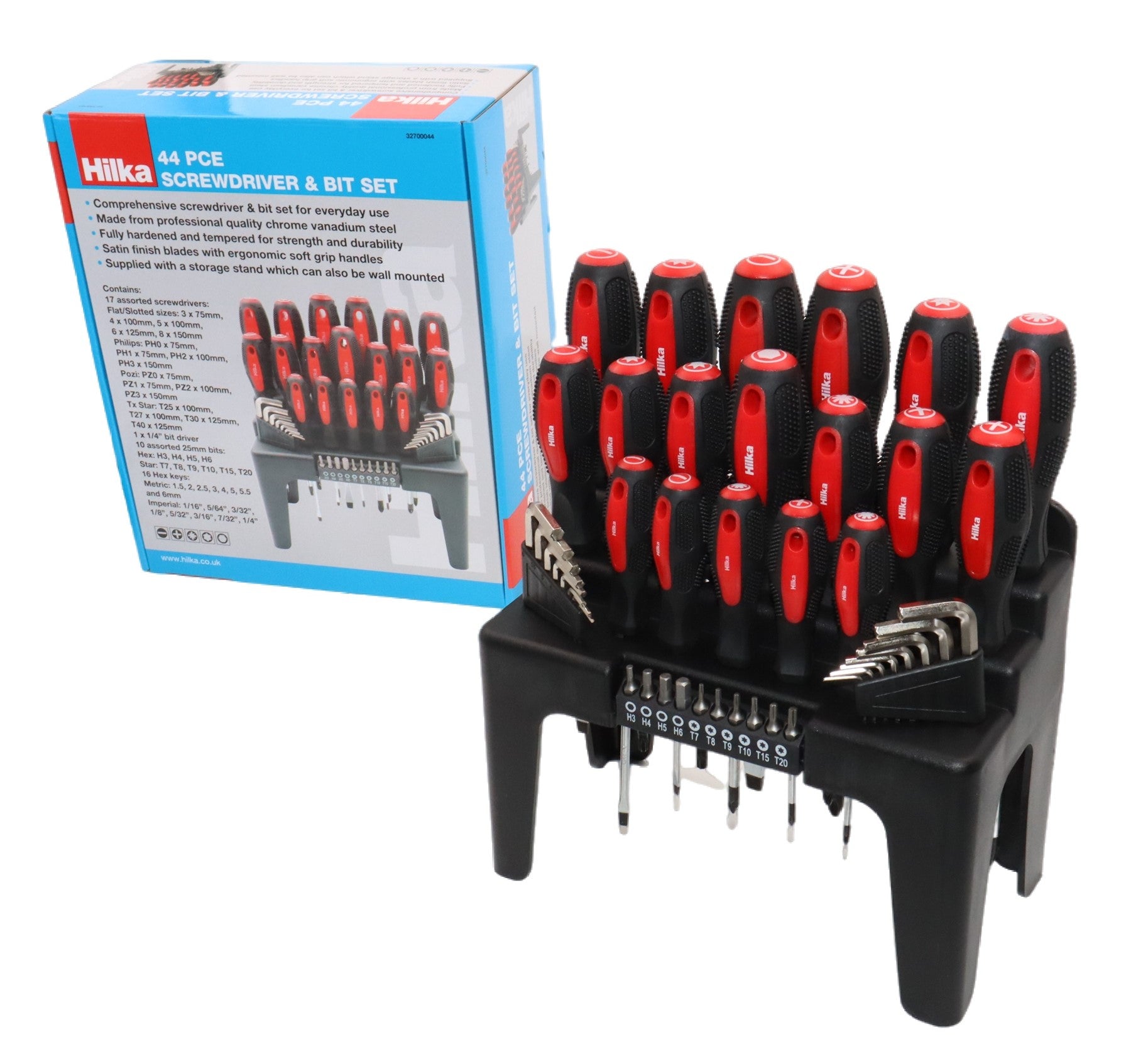 Hilka 44 pce Screwdriver & Bit Set 32700044