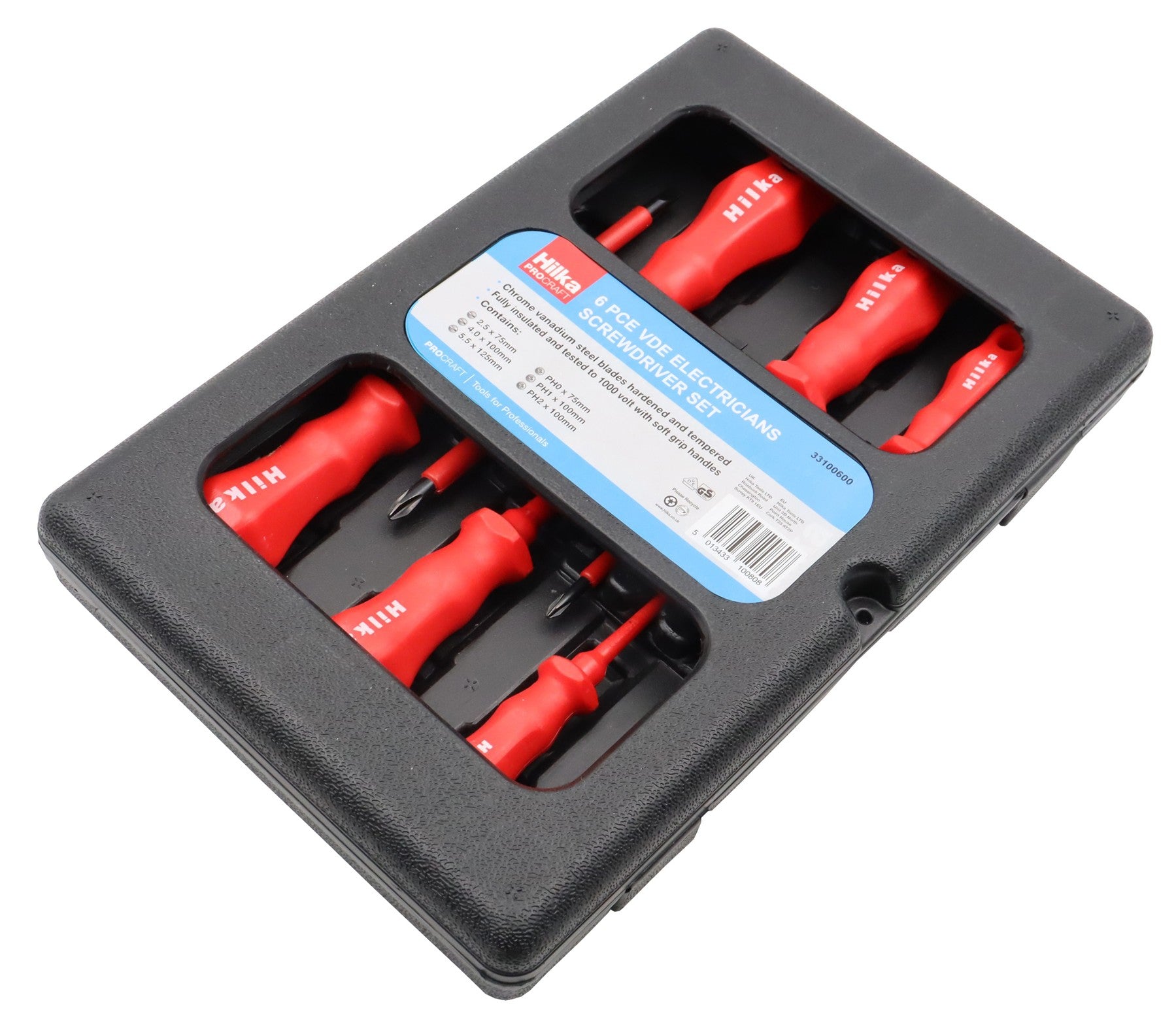 Hilka 6 pce VDE Electricians Screwdriver Set 33100600
