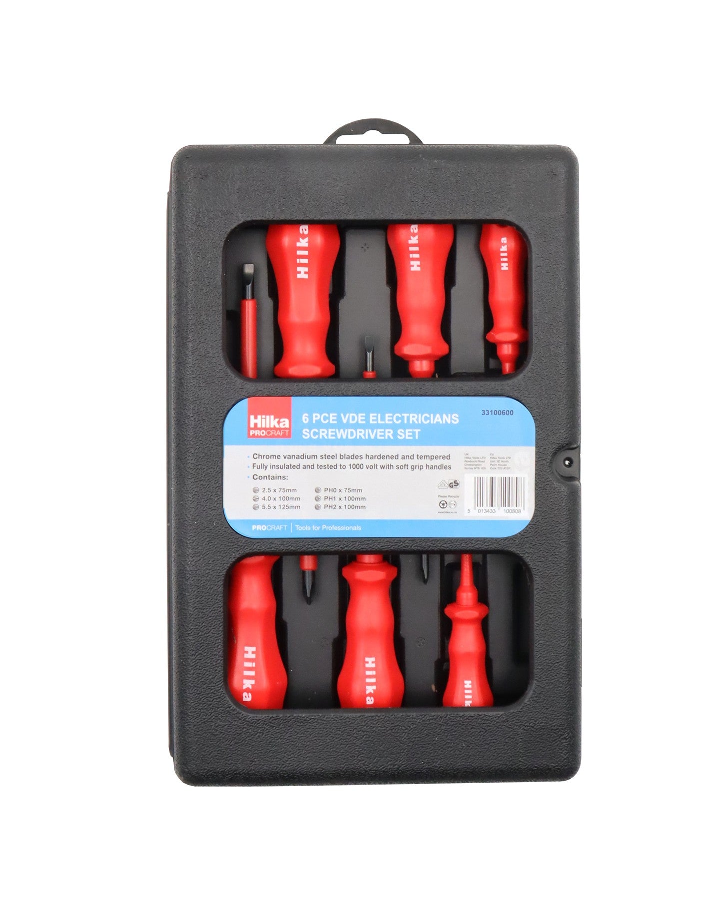 Hilka 6 pce VDE Electricians Screwdriver Set 33100600