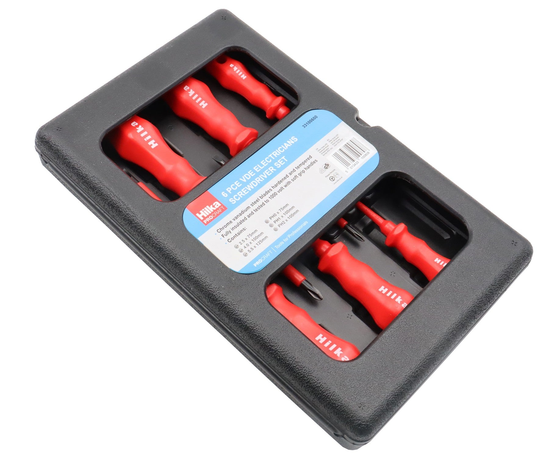 Hilka 6 pce VDE Electricians Screwdriver Set 33100600