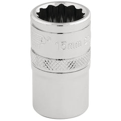 Draper Expert HI-TORQ® 12 Point Socket, 1/2" Sq. Dr., 15mm  33136