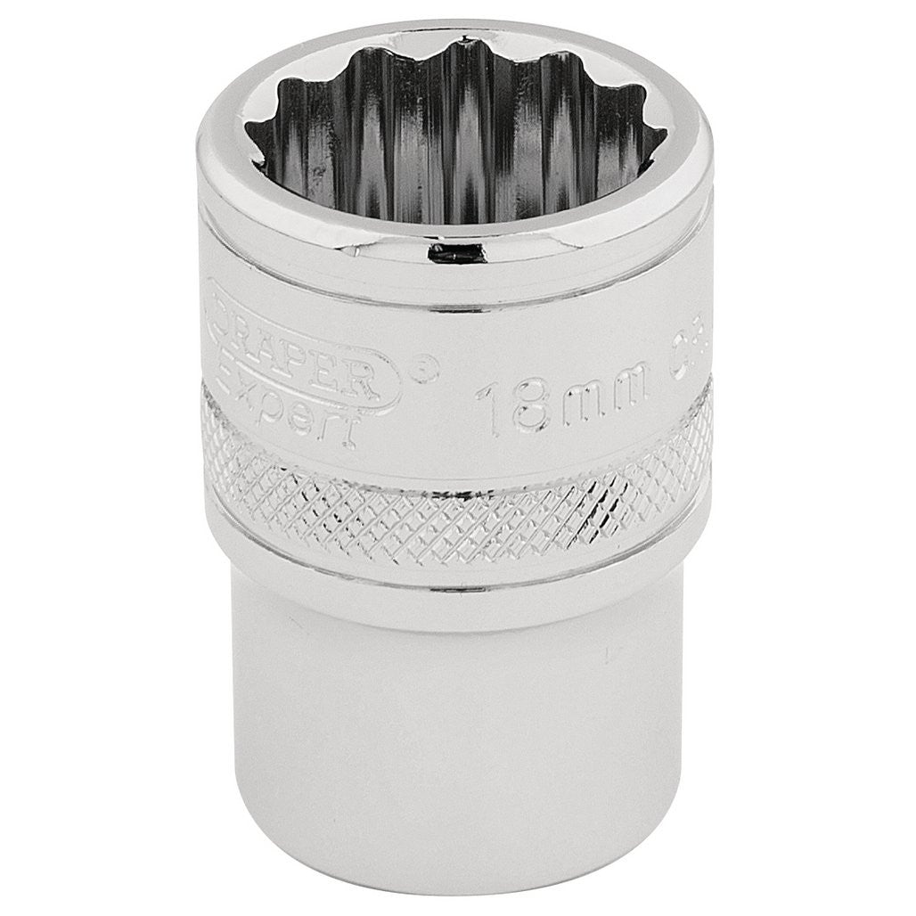 Draper Expert HI-TORQ® 12 Point Socket, 1/2" Sq. Dr., 18mm  33202