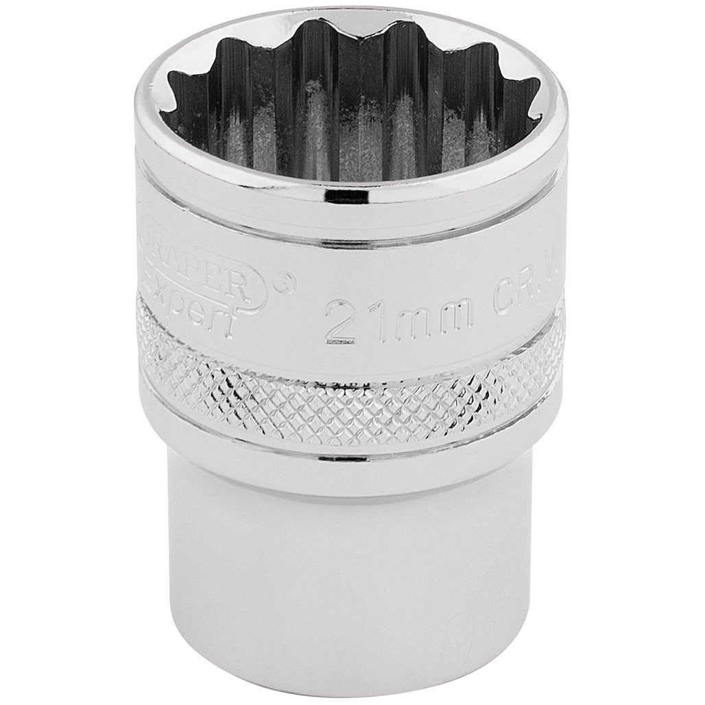 Draper Expert HI-TORQ® 12 Point Socket, 1/2" Sq. Dr., 21mm  33290