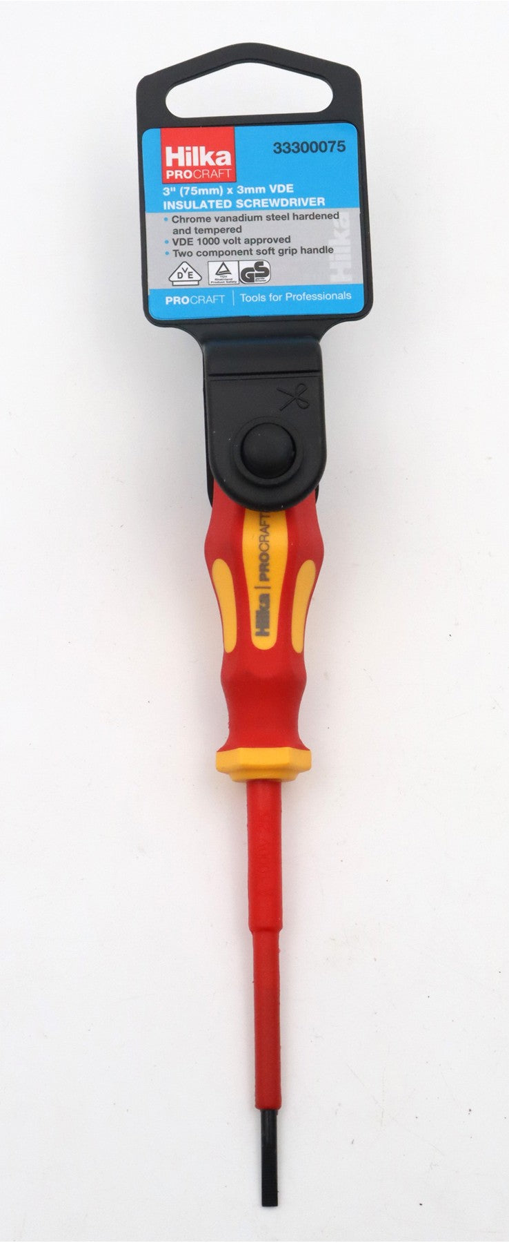 Hilka 3mm x 75mm Insulated VDE Screwdriver 33300075
