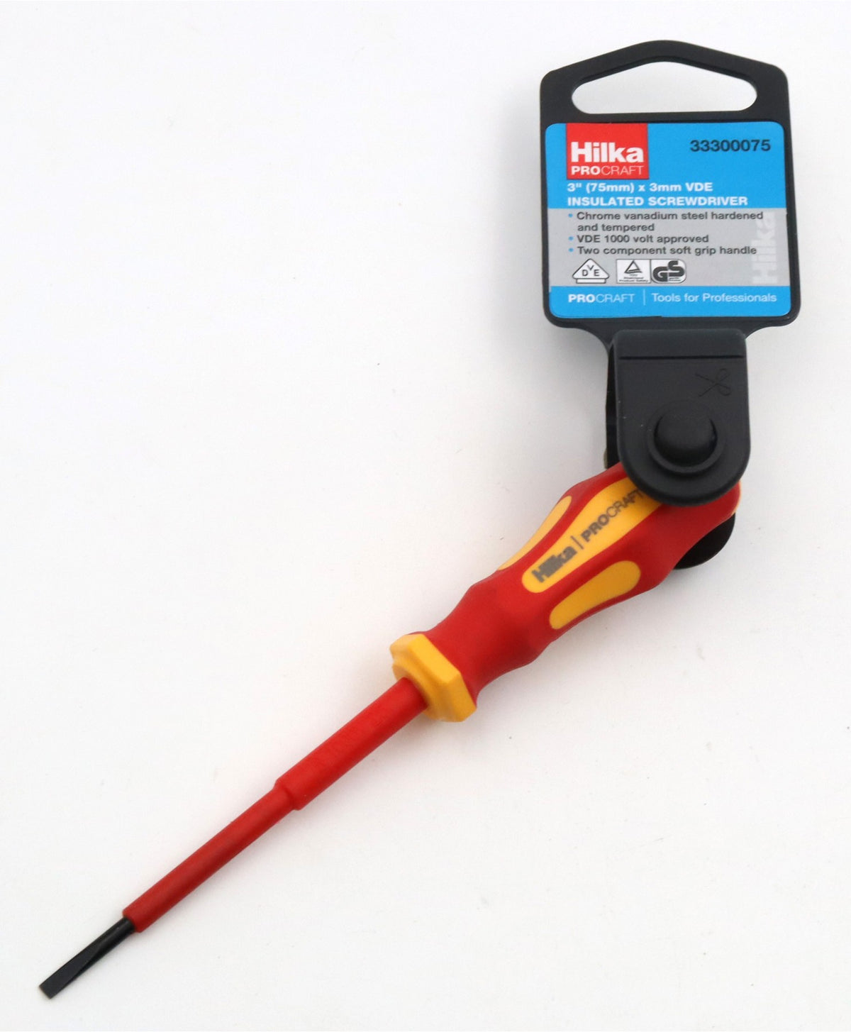 Hilka 3mm x 75mm Insulated VDE Screwdriver 33300075