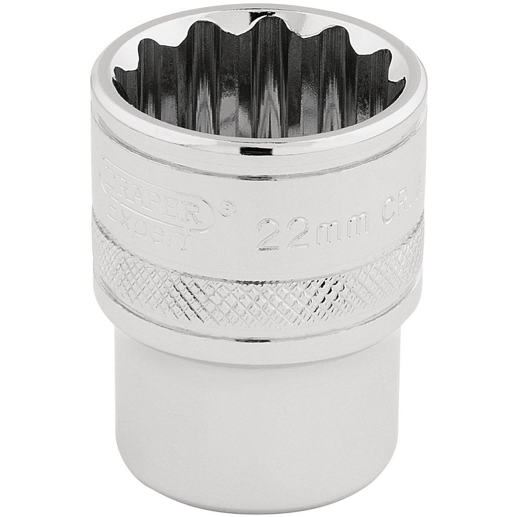 Draper Expert HI-TORQ® 12 Point Socket, 1/2" Sq. Dr., 22mm  33368