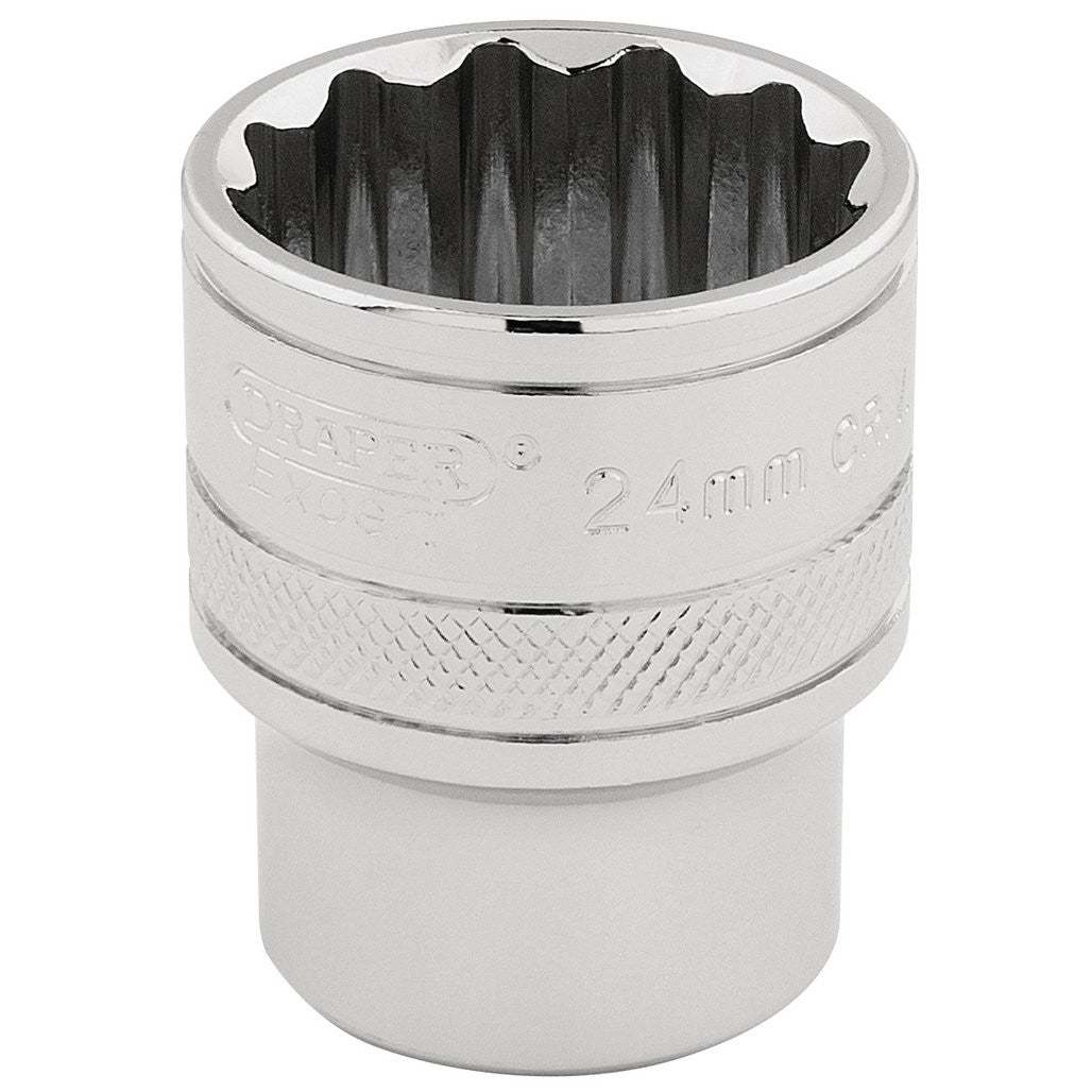 Draper Expert HI-TORQ® 12 Point Socket, 1/2" Sq. Dr., 24mm  33372