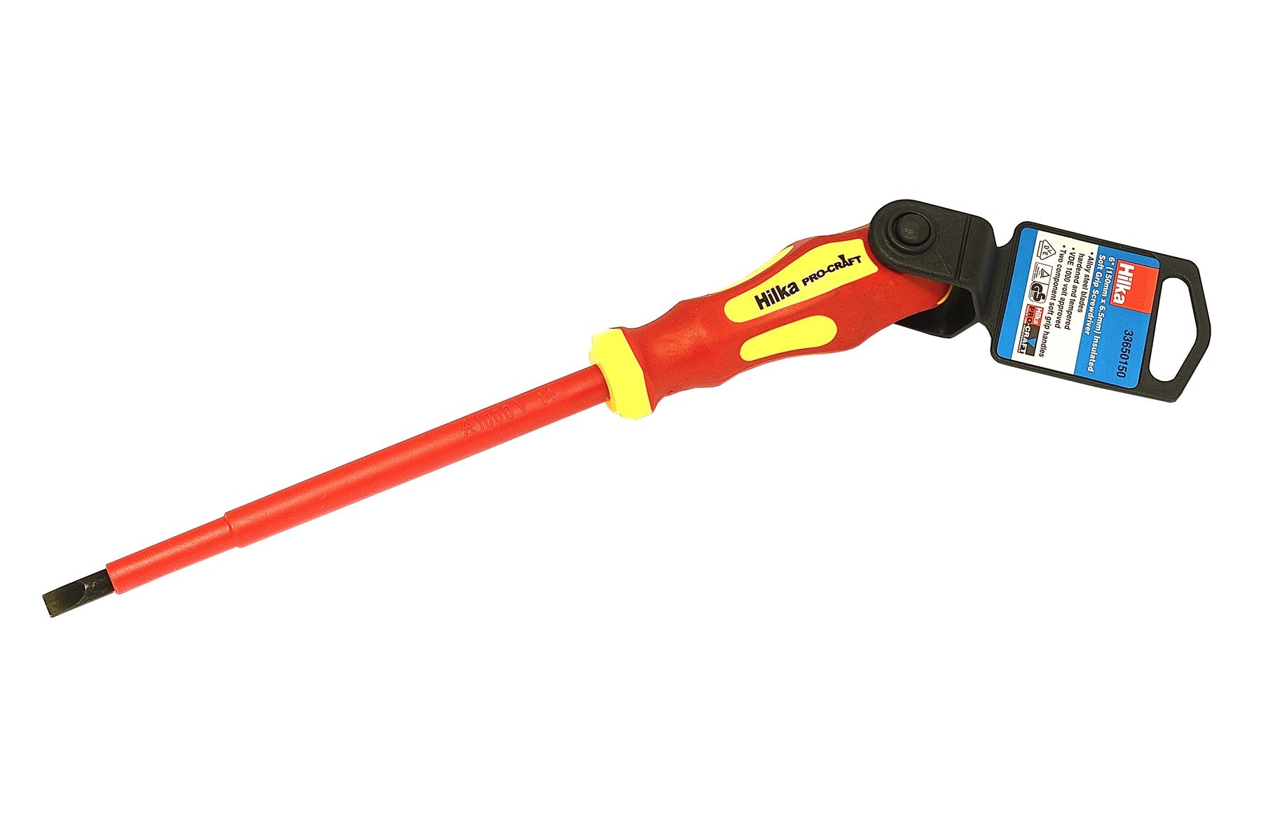 Hilka 150mm x 6.5mm VDE Screwdriver Insulated 33650150