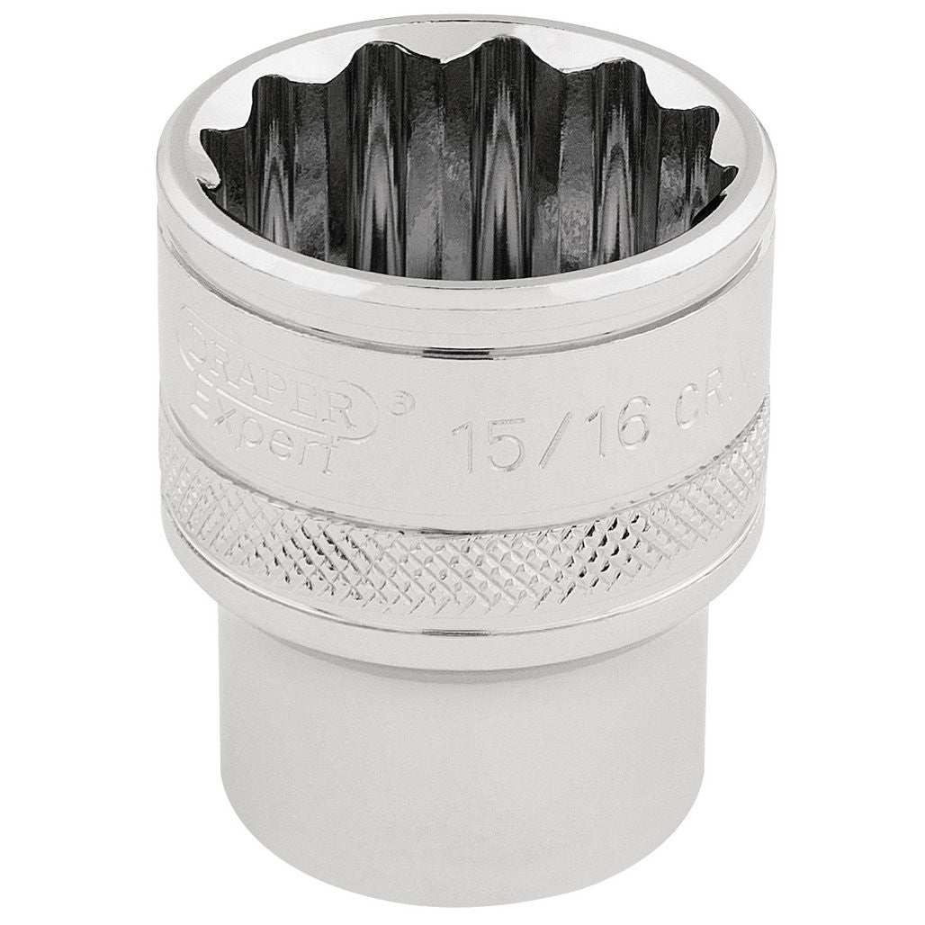 Draper Expert HI-TORQ® 12 Point Socket, 1/2" Sq. Dr., 15/16"  33724