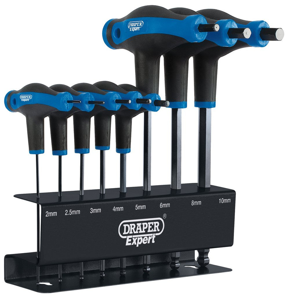 Draper Expert Soft Grip Metric Hex & Ball End T-Handle Key Set (8 Piece)   33873