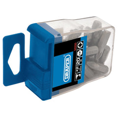 Draper PZ TYPE Insert Bits in Plastic Storage Case, No.2 x 1/4" (Pack of 20)  34220