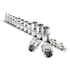 Draper Expert TX-STAR® Socket Set on Rail, 1/4", 3/8" & 1/2" Sq. Dr. (14 Piece)  34415