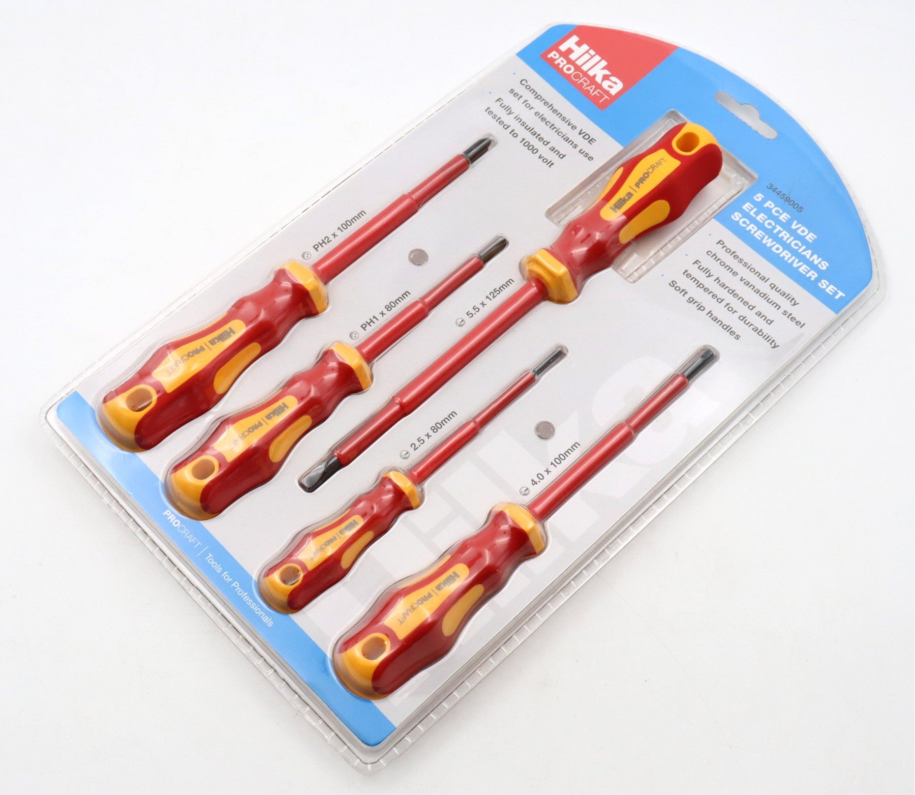 Hilka 5 pce VDE Electricians Screwdriver Set 34459005