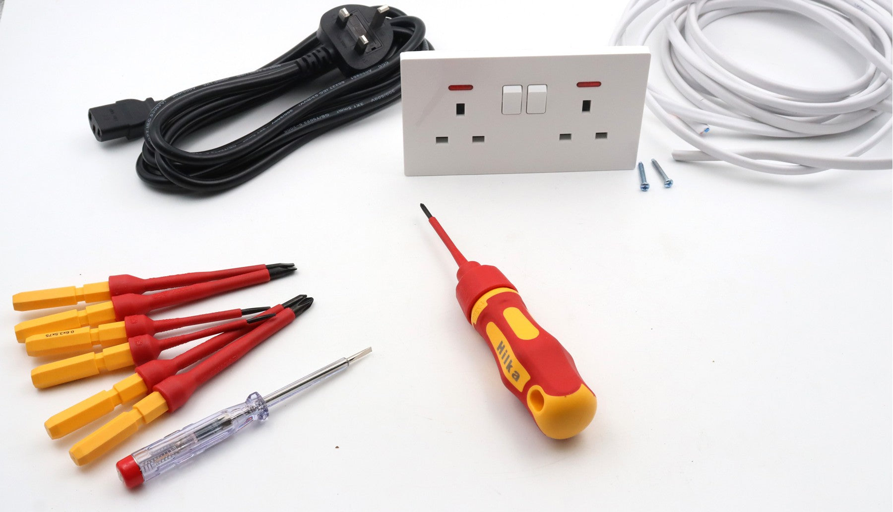 Hilka 9 pce VDE Quick Blade Electricians Screwdriver Set 34489009