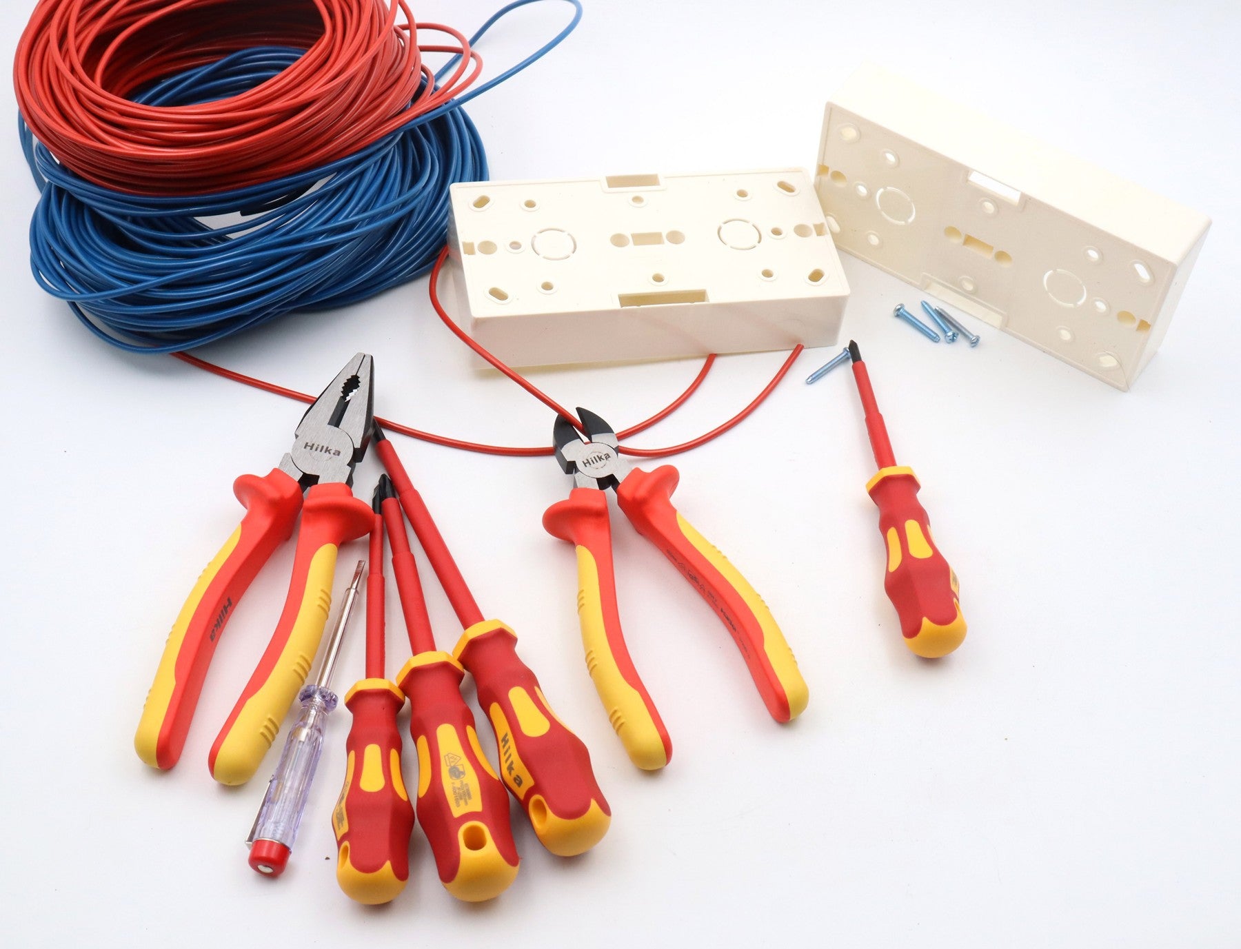 Hilka 7 pce VDE Electricians Screwdriver & Pliers Set 34688007