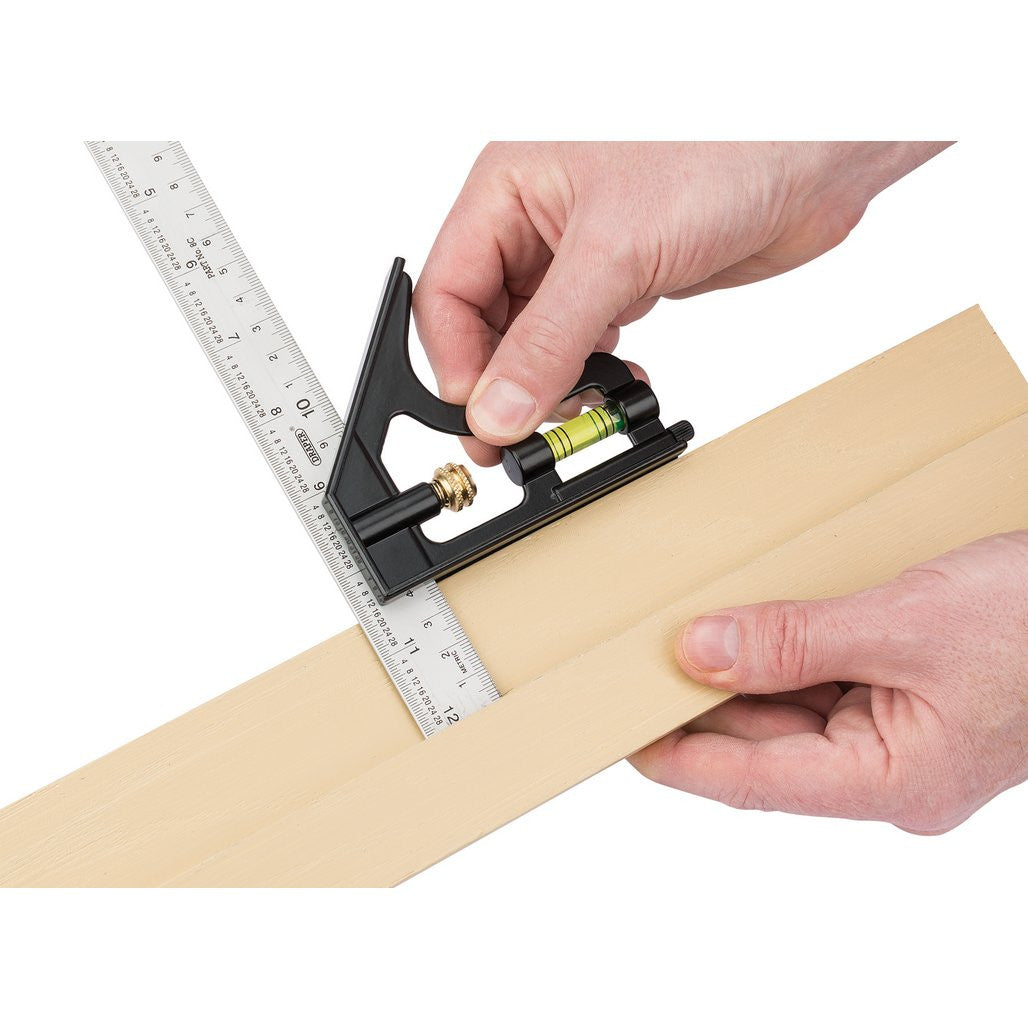 Draper Combination Square with Centre Head and Protractor, 300mm  34704