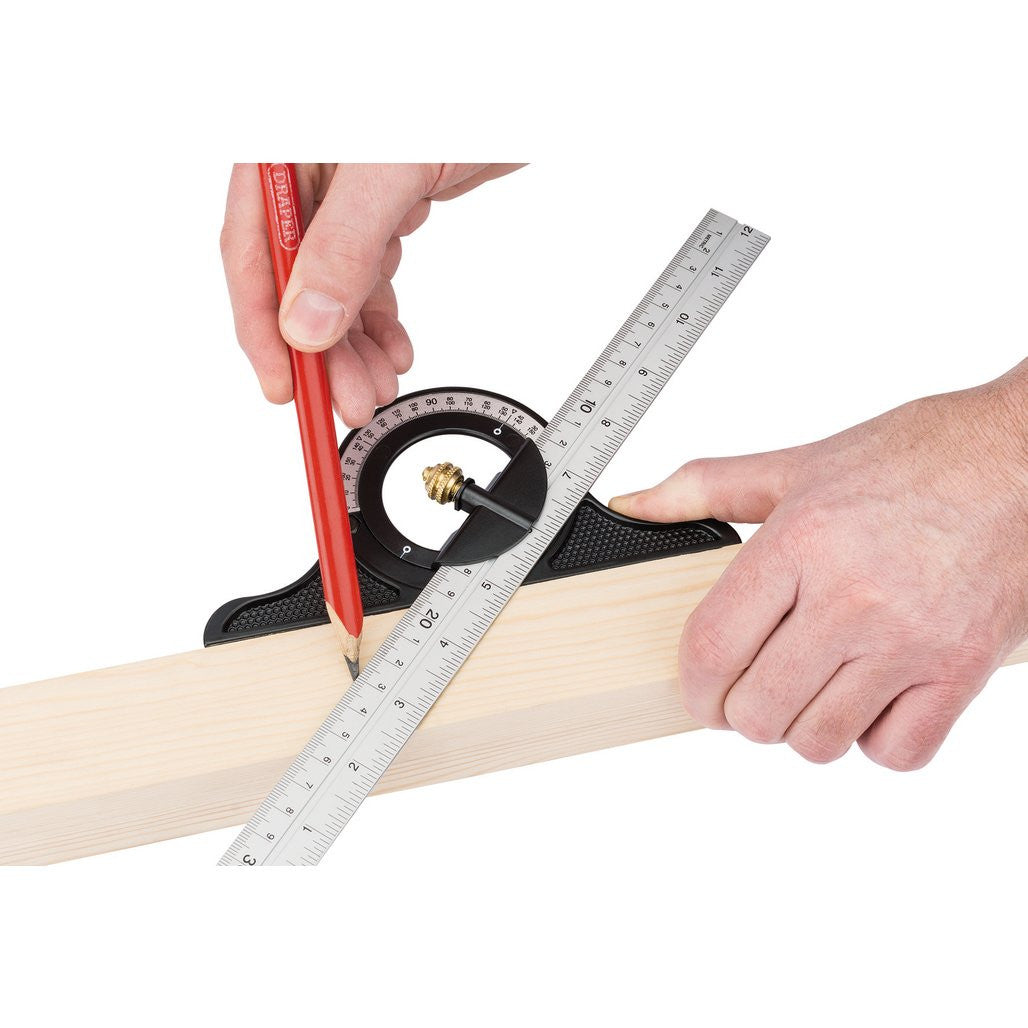 Draper Combination Square with Centre Head and Protractor, 300mm  34704