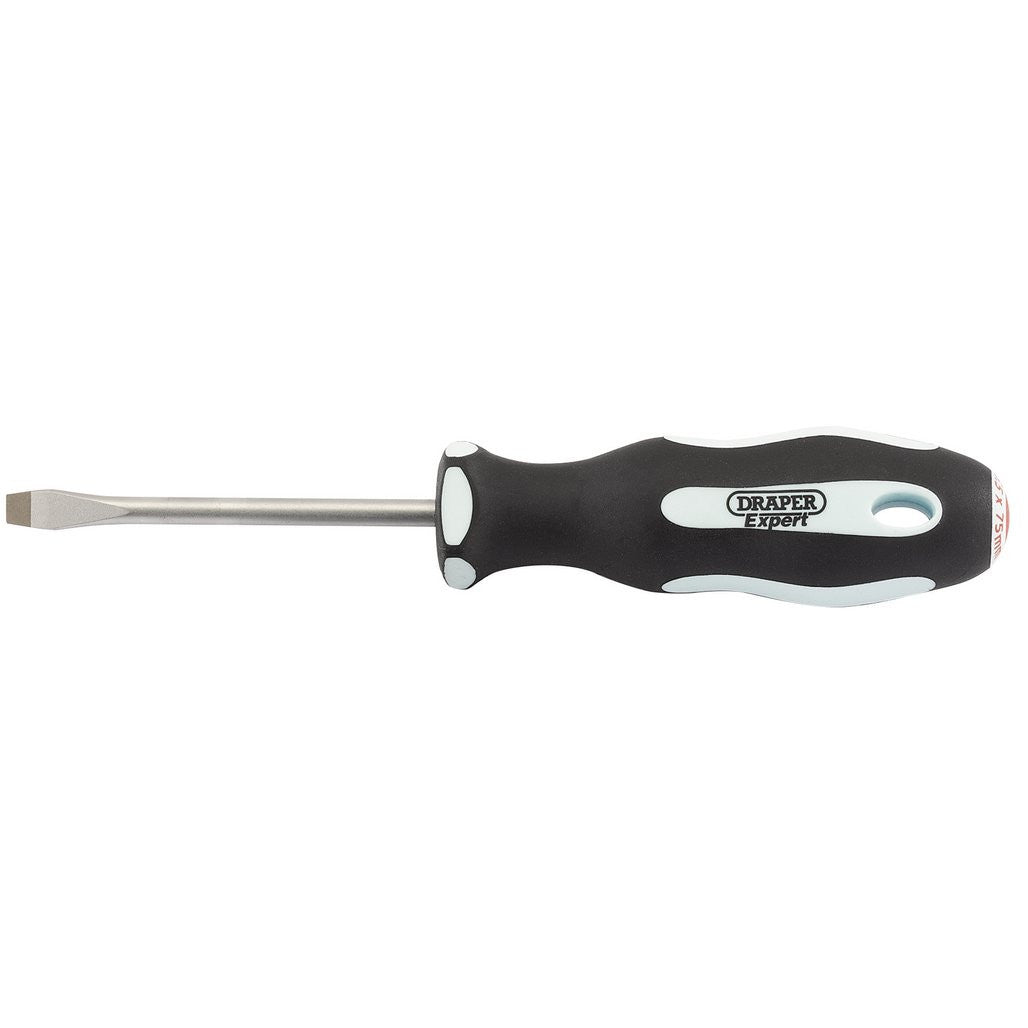 Draper Expert Plain Slot Soft Grip Screwdriver, 5.5 x 75mm  34976