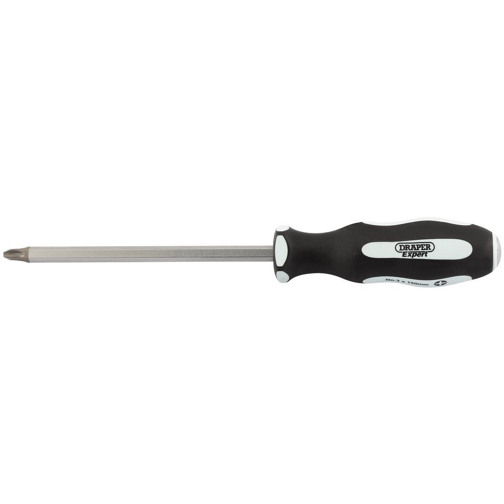 Draper Expert 'Pound Thru' Cross Slot Soft Grip Screwdriver, No.3 x 150mm  35225