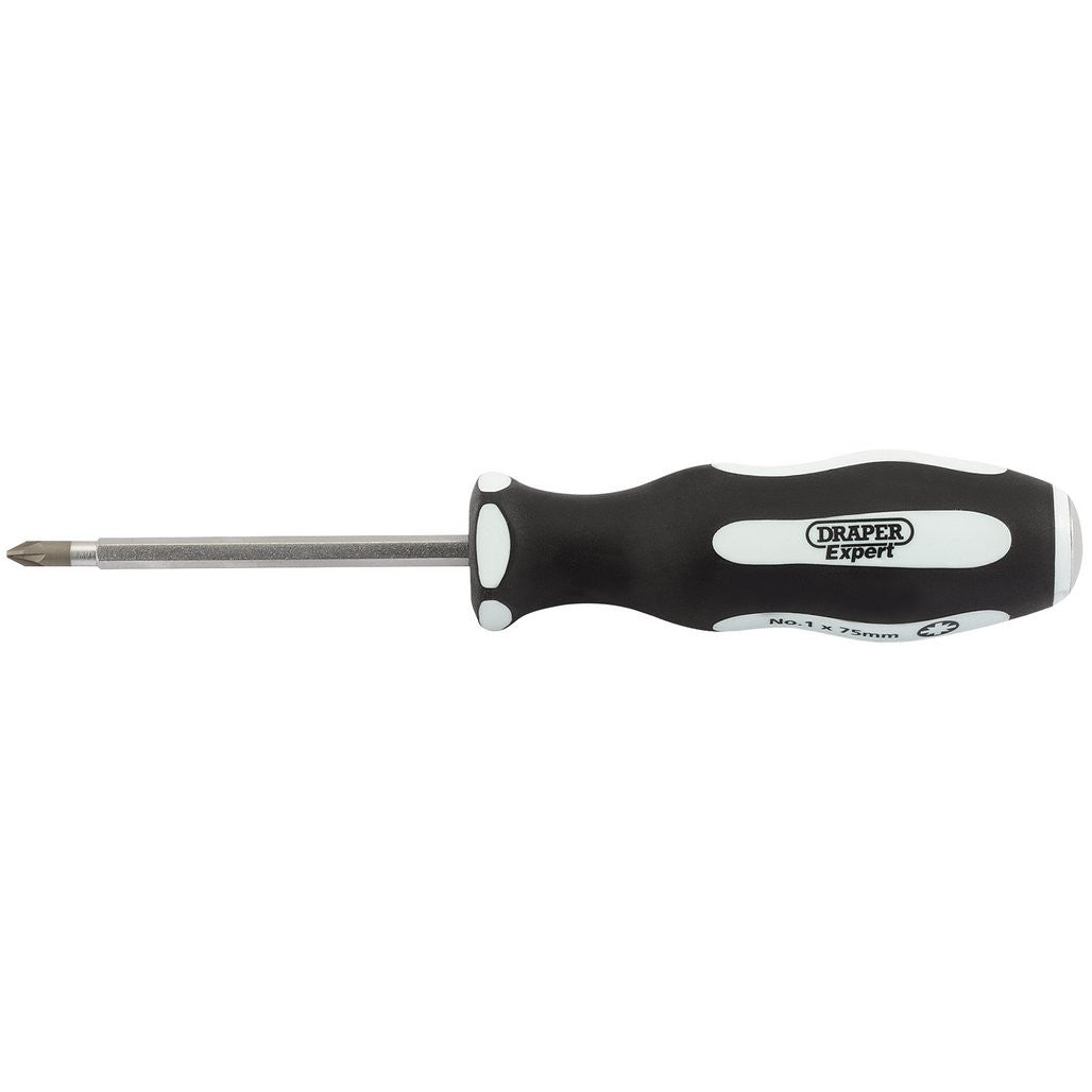 Draper Expert 'Pound Thru' PZ TYPE Soft Grip Screwdriver, No.1 x 75mm  35227