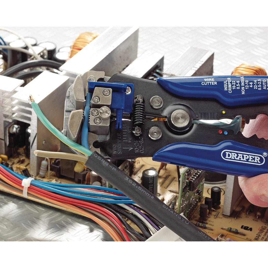 Draper Dual Action Automatic Wire Stripper/Crimper, 205mm  35385