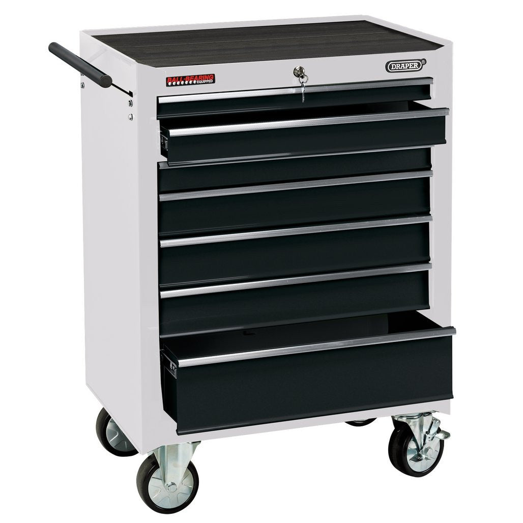 Draper Roller Tool Cabinet, 7 Drawer, 26", White 35744