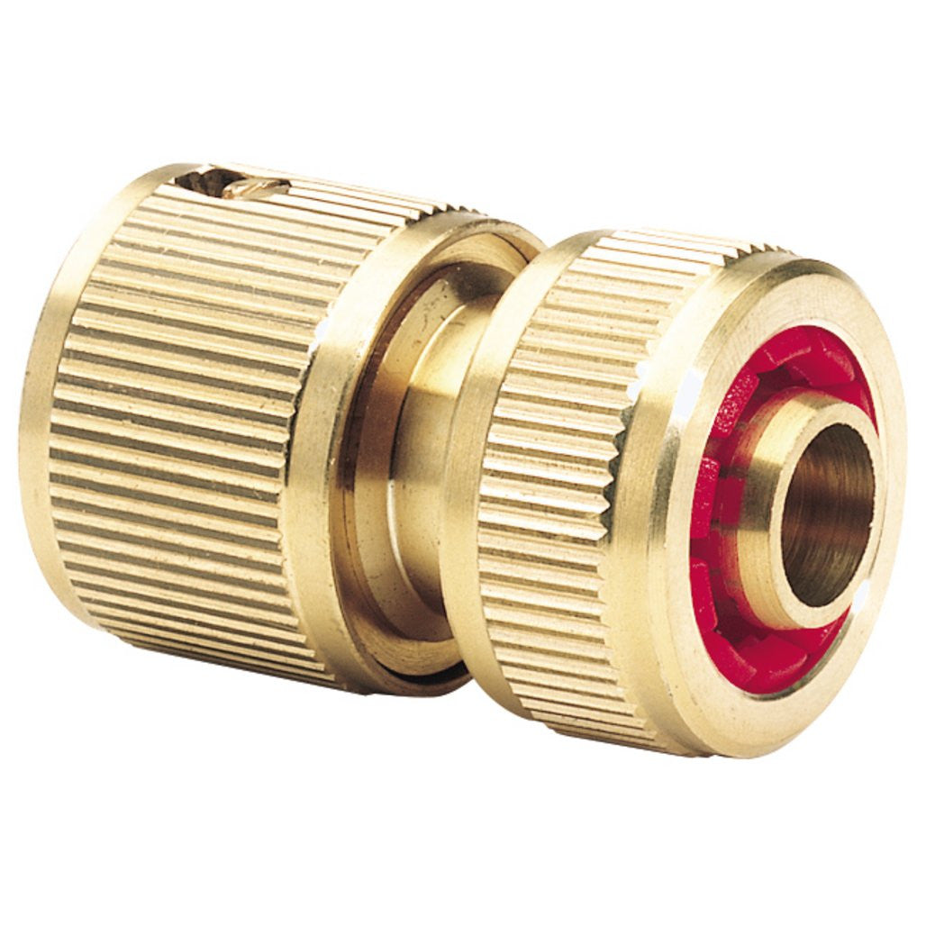 Draper Brass Hose Connector with Water Stop, 1/2"  36202