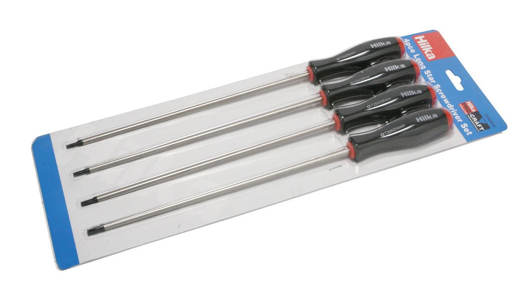 Hilka 4 pce Long TX Star Screwdriver Set 37204000