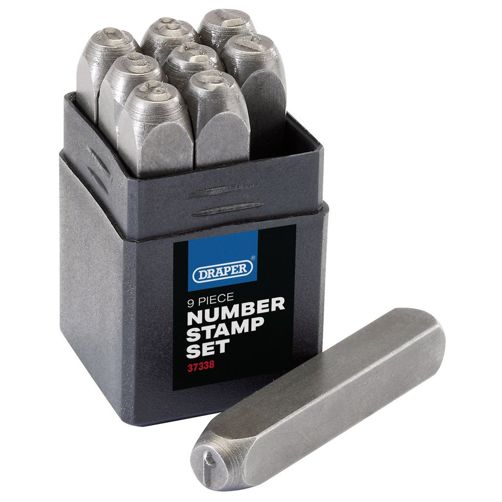 Draper 0 - 9 Number Stamp Set, 1/4"  37338