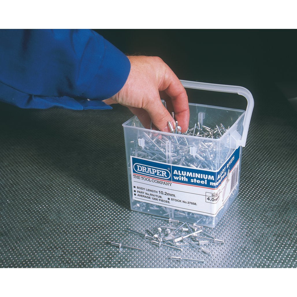 Draper Blind Rivets, 4.0 x 10.2mm (Tub of 1200)  37658